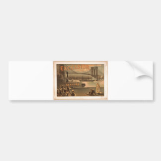 Hobelspäne-Brooklyn-Brücke 1883 New York City Autoaufkleber