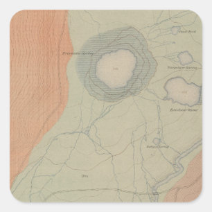 Hobelspäne-Geysir-Becken Quadratischer Aufkleber
