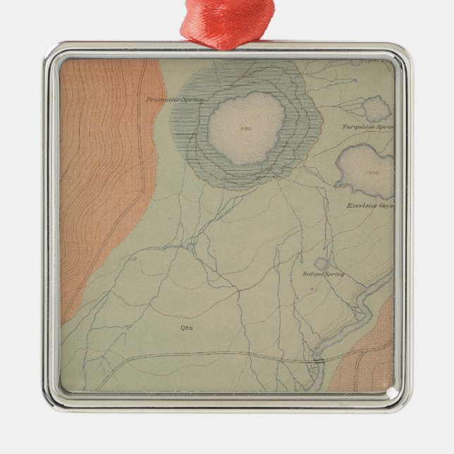 Hobelspäne-Geysir-Becken Silbernes Ornament (Vorne)