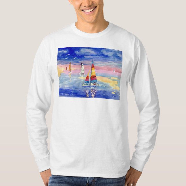 Hobie Katzen-Segelboote T-Shirt (Vorderseite)