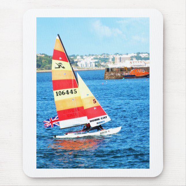 Hobie Segelboot in Jersey Mousepad (Vorne)