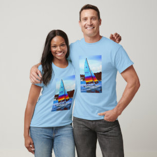Hobie Segelboot in Jersey T-Shirt