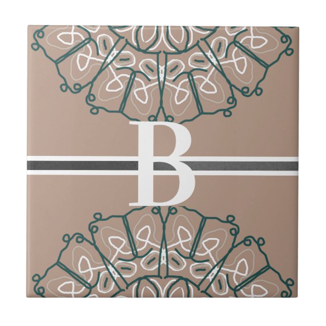 Hobo Lace Taupe Beige Design Keramik Tile Fliese (Vorderseite)