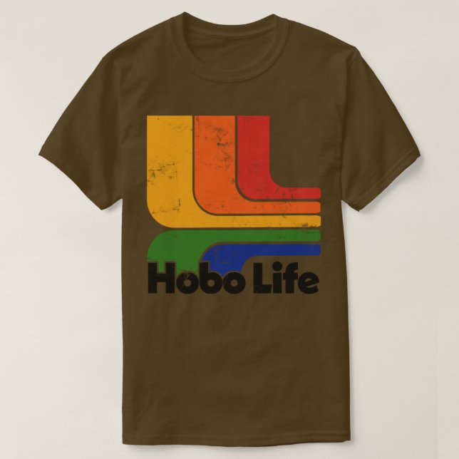 Hobo Life verblasst Thrift Style Retro Design1 T-Shirt (Design vorne)
