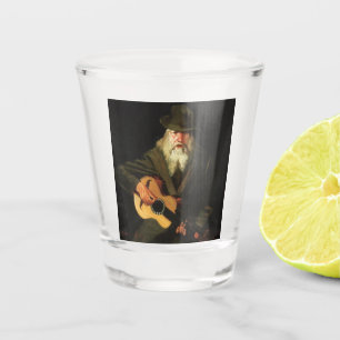 Hobo Musician (Gitarrist Old Man) (Vintag) Schnapsglas
