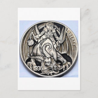 Hobo-Nickel 1936 Buffalo-Nickel-Münze. Postkarte