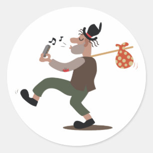 Hobo-Pfeife Runder Aufkleber