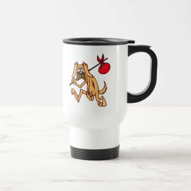 Hobo-wertlosCartoon-Hund Reisebecher (Rechts)