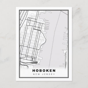 Hoboken Map Postkarte