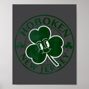 Hoboken New Jersey Irisches Kleeblatt Nj Retro-Sou Poster