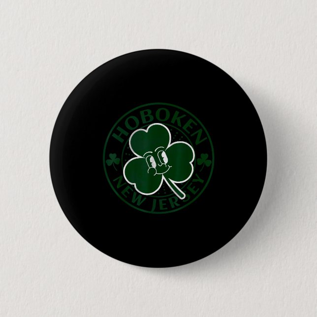 Hoboken New Jersey Irish Shamrock Nj Retro Souveni Button (Vorderseite)
