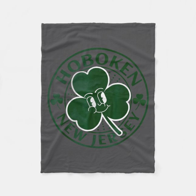 Hoboken New Jersey Irish Shamrock Nj Retro Souveni Fleecedecke (Vorderseite)