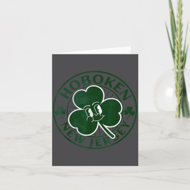 Hoboken New Jersey Irish Shamrock Nj Retro Souveni Karte (Vorderseite)
