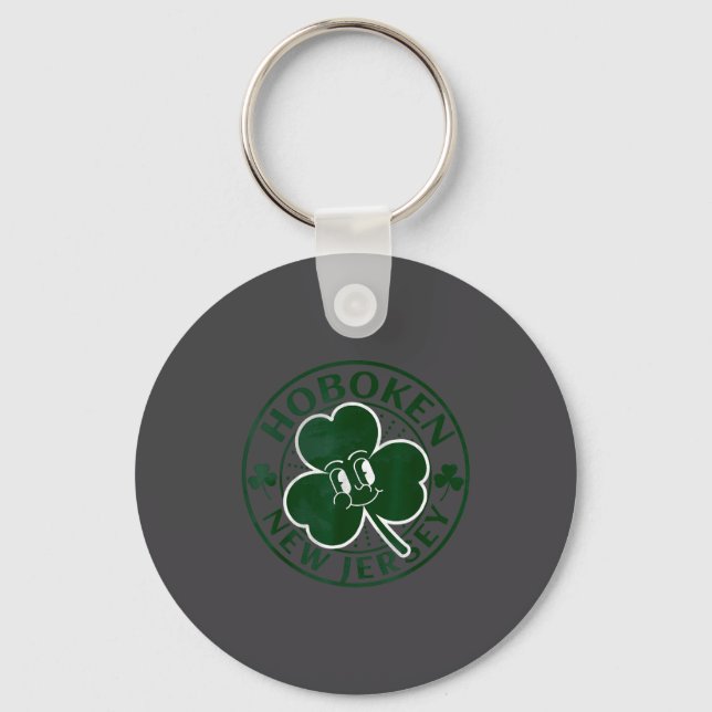 Hoboken New Jersey Irish Shamrock Nj Retro Souveni Schlüsselanhänger (Vorderseite)