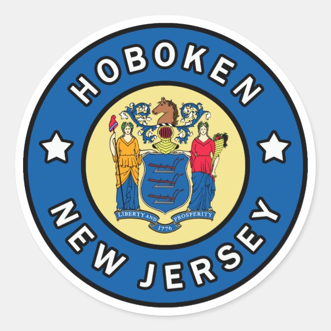 Hoboken New Jersey Runder Aufkleber (Vorderseite)