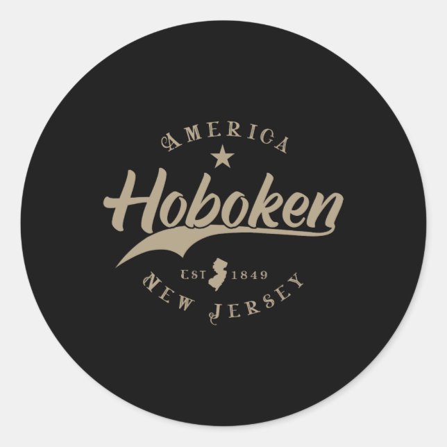 Hoboken New Jersey  Runder Aufkleber (Vorderseite)