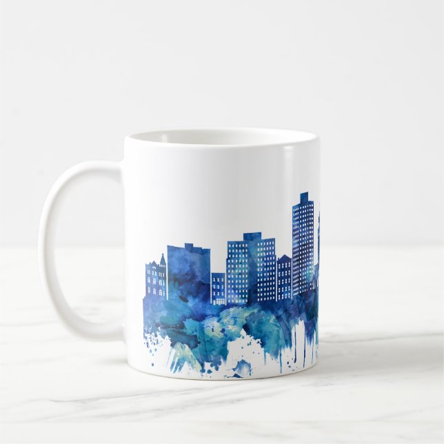 Hoboken New Jersey Skyline Blue Kaffeetasse (Links)