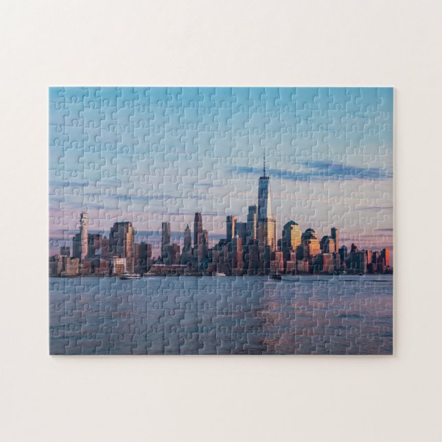 Hoboken, New Jersey Skyline während des Sonnenunte Puzzle (Horizontal)