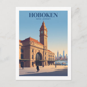 Hoboken Terminal New Jersey Andenken Postkarte