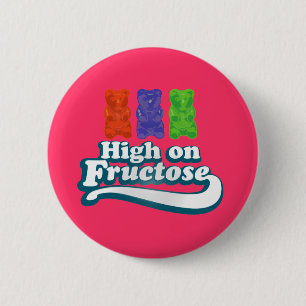 Hoch auf Fruchtzucker Button