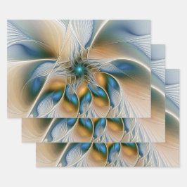 Hoch aufragende, Abstrakte Fantasy Fraktal Art mit Geschenkpapier Set