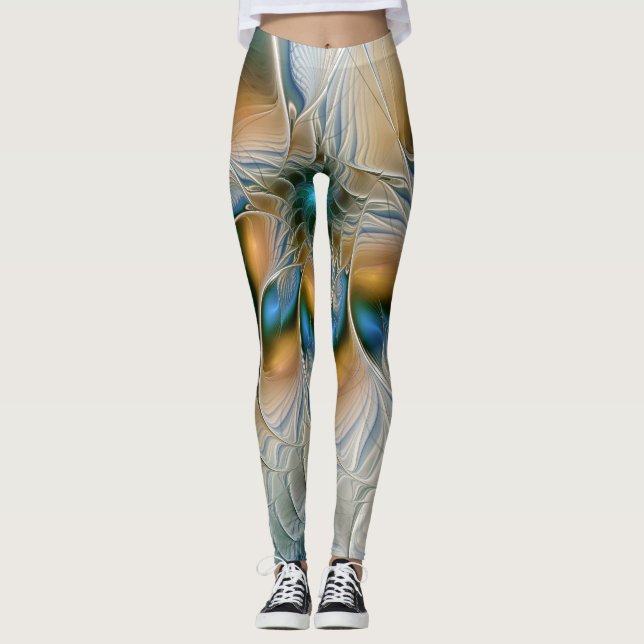 Hoch aufragende, Abstrakte Fantasy Fraktal Art mit Leggings (Vorderseite)