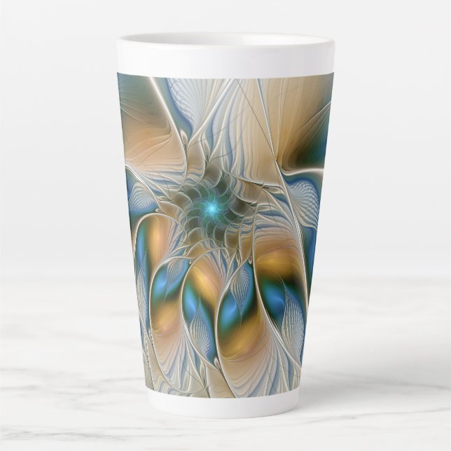 Hoch aufragende, Abstrakte Fantasy Fraktal Art mit Milchtasse (Vorderseite)