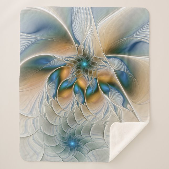 Hoch aufragende, Abstrakte Fantasy Fraktal Art mit Sherpadecke (Vorderseite)