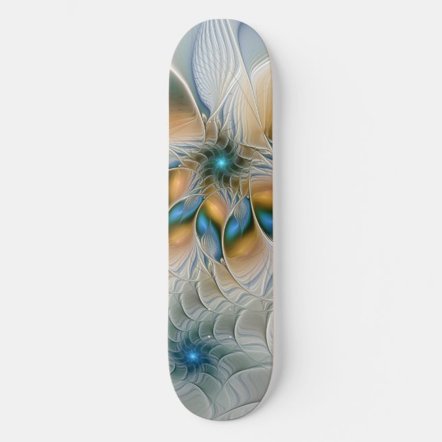 Hoch aufragende, Abstrakte Fantasy Fraktal Art mit Skateboard (Vorderseite)