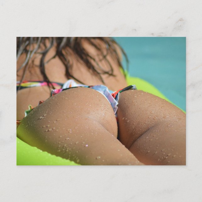 HOCH! Bikini Girl Foto Postkarte (Vorderseite)