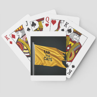 Hoch den Cats-Poker, der Karten abspielt Spielkarten