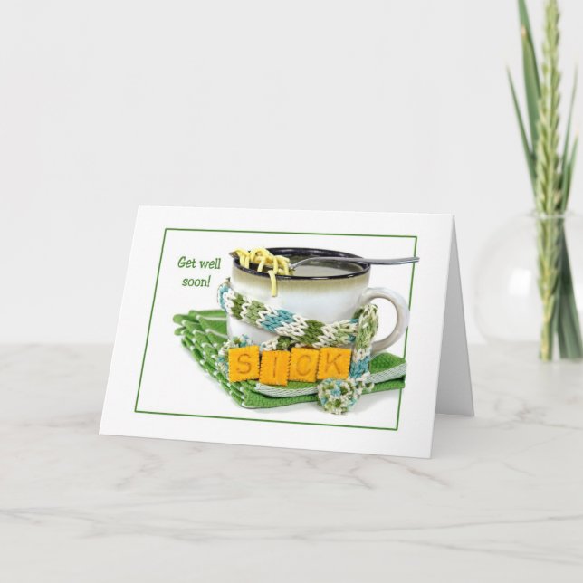 Hoch dir Hühnernoodle-Suppe Karte (Vorderseite)