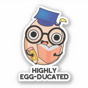 Hoch eiserner Funny Educated Egg Pun Aufkleber