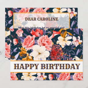 Hoch entwickelte florale Happy Birthday Karte