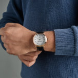 Hoch entwickelte Herrenuhr mit individuellem Monog Armbanduhr<br><div class="desc">Hoch entwickelte Herrenuhr mit individueller Monogramm- und extravaganter Lederband. Anpassen mit benutzerdefiniertem Text. Elegante römische numerische Uhr mit brauner oder schwarzer Lederband. Erstellen Sie für ihn Ihre eigene extravagante Uhr. Klassisches Zeitwerk mit römischen Zahlen, Name, Datum und eigener Hintergrundfarbe. Schöne Geschenkidee für Männer, die heiraten, pensionieren oder andere Anlässe. Machen...</div>