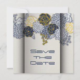 Hoch entwickelte Marine und Gelbe Blüte Save the D Save The Date