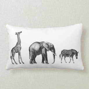 Hoch entwickelte Safari, Giraffe, Elefant, Zebra Lendenkissen