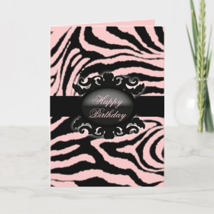 Hoch entwickelte Zebra Print-Monogramm Karte