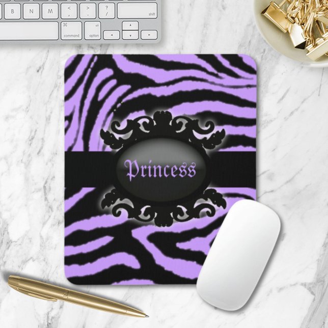 Hoch entwickelte Zebra Print-Monogramm Mousepad (Sophisticated Zebra Print monogram Mouse Pad)