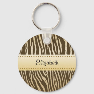 Hoch entwickelter Brown- und Goldtiger-Druck mit Schlüsselanhänger