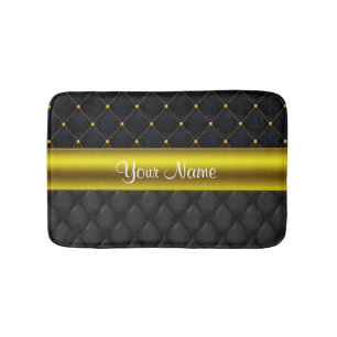 Hoch entwickeltes gestepptes Schwarzes und Gold Badematte