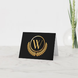 Hoch entwickeltes Gold und schwarzes Notecard Dankeskarte