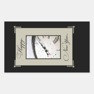 Hoch entwickeltes Silvester Party, Black & Tan Rechteckiger Aufkleber