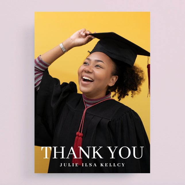 Hoch-Foto Typografie Graduate Dankeskarte (Von Creator hochgeladen)
