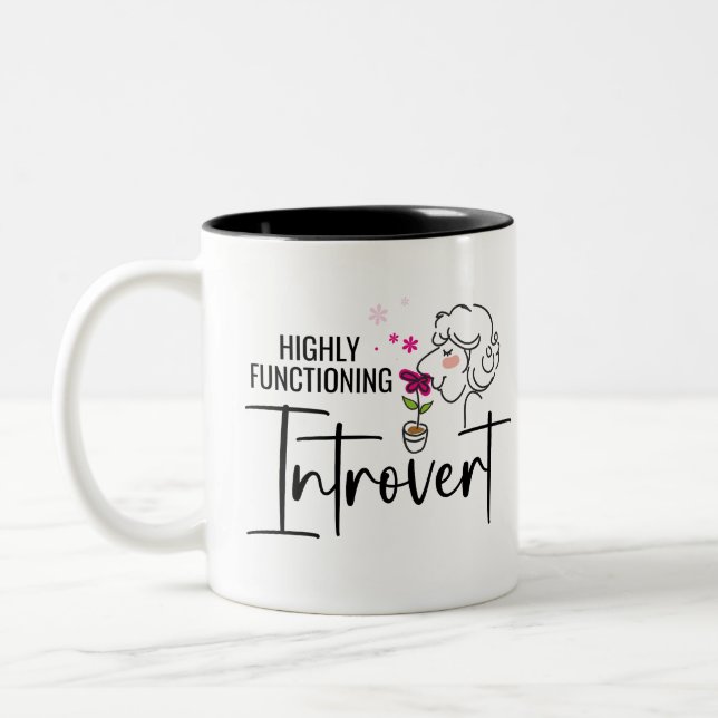 Hoch funktionierendes Introvert Zweifarbige Tasse (Links)