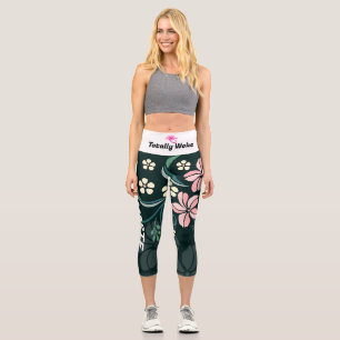Hoch geschnittene Caprihosen   Damen   Yogahosen Capri Leggings