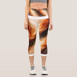 Hoch geschnittene graue Caprihose mit Polka-Punkte Capri Leggings