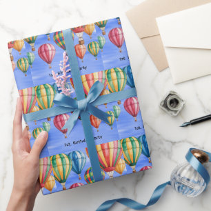 Hoch Hoch & Fort 1. Geburtstagsfeier Geschenkpapier
