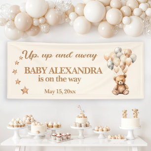 Hoch, Hoch und Fort Teddybär-Ballon-Baby-Party Banner