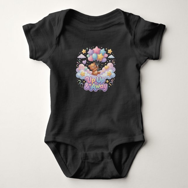 Hoch, hoch und weg baby strampler (Vorderseite)